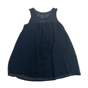 Liz Lange Maternity XS Navy Blue Tank Crochet Lace Upper Lined - Picture 1 of 3