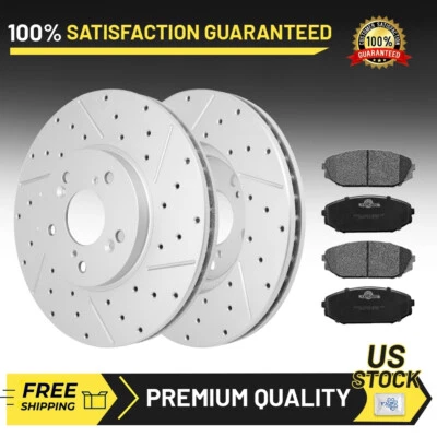 Rotores de disco perforados delanteros y pastillas de freno para Honda Odyssey Acura MDX 1999-2002 Foto 1 de 4