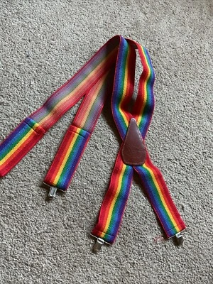 Tirantes arco iris vintage, diseño trasero tooled, unisex Foto 1 de 4