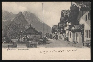 AK Garmisch Garmisch-Partenkirchen Frühlingsstrasse Straßenansicht 1906 - Bild 1 von 2