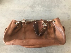 Juicy Couture Tan Brown Leather Handbag Purse (2006) VINTAGE SAMPLE LOOKSEE - Picture 1 of 5