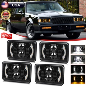 4PCS 4X6" Projector LED Headlight Hi/Lo DRL For 82-87 Buick Regal Grand National - Picture 1 of 12