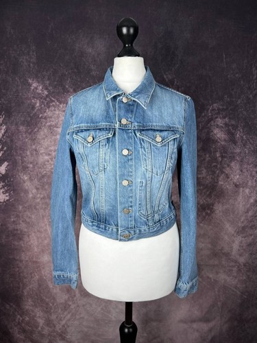 Giacca corta donna Acne Studios Tag LT vintage denim lavato taglia 36 XS