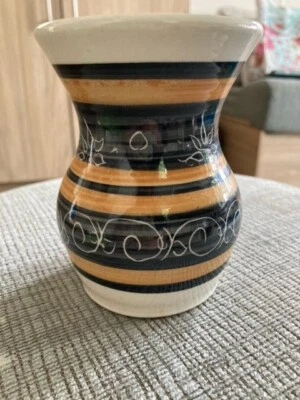 Dee Cee Hand Decorated Welsh Pottery Vase ~ Approx 4 1/2 inches High. - Image 1 of 3