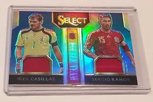 2015 Panini Select Soccer Double Team Iker Casillas Sergio Ramos Jersey Blue /99 - Bild 1 von 3