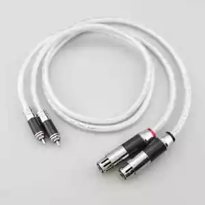 4N Pure Silver RCA To XLR male female Cable HiFi Audio Interconnect Carbon Fiber - Picture 1 of 24