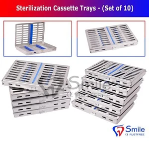10 BANDEJA DE CAJA DENTAL DE ESTERILIZACIÓN EN AUTOCLAVE PARA 10 INSTRUMENTOS - Imagen 1 de 4