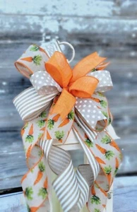 Easter bow, Natural ribbon bow, carrot bow, Decor bow, Bow for Wreath - Picture 1 of 2