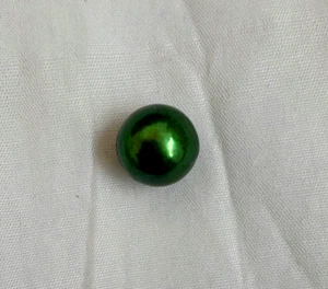 Charming 12mm South Sea Genuine Green Round Loose Pearl UnDrilled 00299 - Imagen 1 de 1