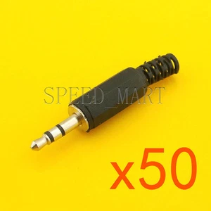 50 pcs 3.5mm 1/8" Audio Male Plug Jack Adapter Stereo Connector for Headphone - Picture 1 of 5