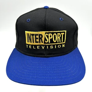 Vintage Intersport Television Black Blue Embroidered Snapback Hat Cap AJD - Picture 1 of 10
