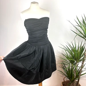 MORGAN Little Black Dress Size 10 Y2K Skater Fit Flare Strapless 90's Party - Picture 1 of 9