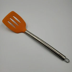 Oneida Silicone & Stainless Steel 14 Inch Slotted Turner Spatula Orange Utensil - Picture 1 of 9