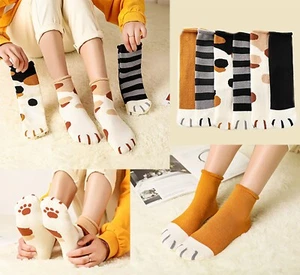 Calcetines cómodos sueltos cálidos de invierno de alta calidad de algodón con patas de gato talla 4-7UK - Imagen 1 de 16
