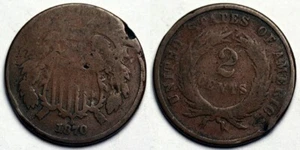 1870 Two Cent Piece - Picture 1 of 1