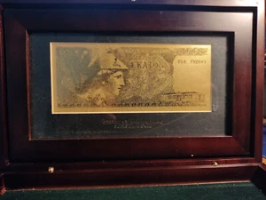 100 Drachmas 1000 Drachmas Banknote Greece Gold Collector's 9.999 Pure Gold - Picture 1 of 11