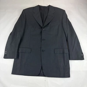 CANALI Proposta Blazer Mens 50R Charcoal Plaid Wool 3 Button Sports Jacket Coat - Picture 1 of 12