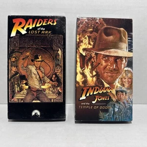 Indiana Jones Raiders Of The Lost Ark & Temple Of Doom VHS Movies Tapes 1980s - Picture 1 of 3