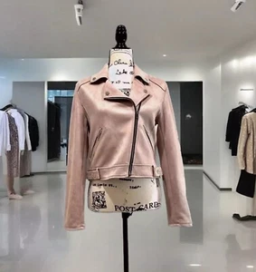 Ckh Clockhouse Giacca Moto Donna Rosa Vegan Ecopelle Scamosciata Maniche Lunghe Taglia M (6) - Foto 1 di 12