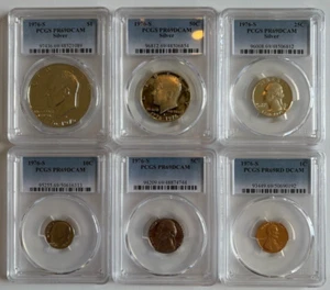 1976-S U.S. 6 Coin Proof Set-PCGS PR69DCAM—($1-50C-25C/Silver)—(10C-5C-1C/Clad) - Picture 1 of 14