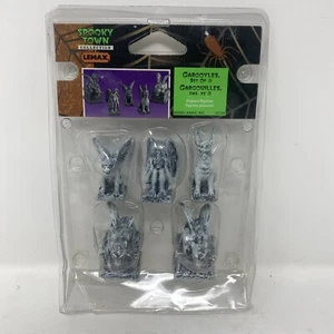 Set 5 statuine città spettrale Lemax 52124 GARGOYLES decorazione Halloween villaggio NUOVE - Foto 1 di 2
