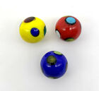 NEW for 2022! 16mm "Doodles" Handmade Art Glass Marbles Pk 3 Colors w Dots 5/8"