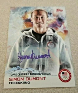 2014 Topps edición certificada de autógrafos #26 Simon Dumont Juegos Olímpicos de Freeskiing EE. UU. - Imagen 1 de 2