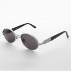 Owalne srebrne okulary przeciwsłoneczne Bad Boy marki Vintage srebrne - Tommy