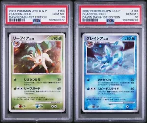 PSA 10 Secuential Leafeon Glaceon Holo Dawn Dash 1ª Ed. Pokemon japonés 2007 - Imagen 1 de 3