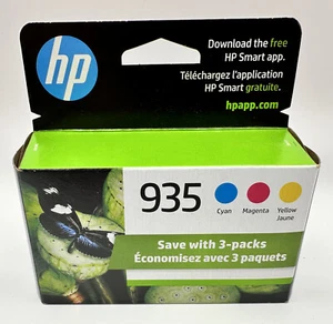 NEW Genuine OEM HP 935 3-Pack Colors | Cyan Magenta Yellow (Expires 10/2025) - Picture 1 of 9