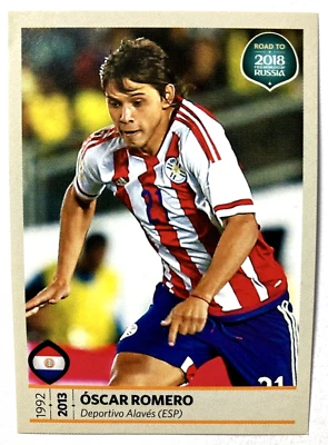 2018 FWC ROAD TO RUSSIA Panini Sticker #376 OSCAR ROMERO Paraguay - Image 1 of 2