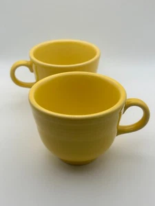 Fiesta Yellow Coffee Teacup Cups Homer Laughlin (2 teacups) - Picture 1 of 2