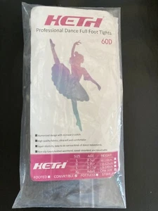 HETH PROFESSIONAL DANCE FULL FOOT TIGHTS 60D PEACH CONVRTIBLE XL NEW - Picture 1 of 2