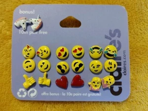 Claire's Emoji Earrings 10 Pair New - Picture 1 of 2