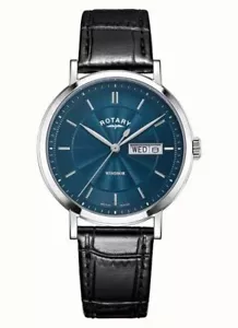 Orologio da uomo rotante in pelle quadrante blu giorno/data Windsor GS05420/05 PREZZO AL PUBBLICO £ 145,00 - Foto 1 di 5