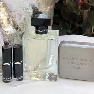 💝ROMANCE MEN Ralph Lauren Gift Set EDT 3.4oz Cologne Spray + Soap NOS + EXTRAS - Picture 1 of 8