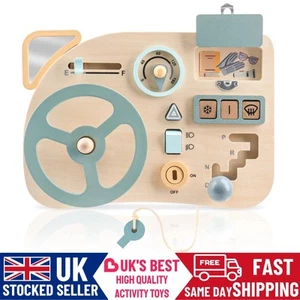 Car Wheel Wooden Montessori Busy Board Toddler Christmas Birthday Gift for Kids - Picture 1 of 11
