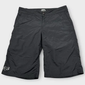 VTG Fox Racing Shorts 34 Black 12" Padded Liner MTB BMX MTX Adjustable Waist Y2K - Picture 1 of 15