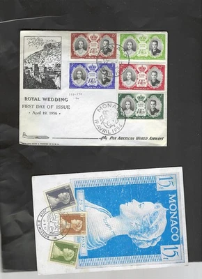 MONACO-FDC-COVERS-CARDS-CACHETS-LOT OF 44-MIXED PERIODS-SOME BETTER-F-VF-#1 - Image 1 of 4