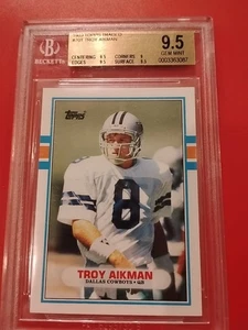 1989 TOPPS TRADED RC #70T TROY AIKMAN HOF BGS 9,5 GEM MINT ROOKIE #8054579 - Foto 1 di 2