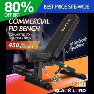 BLACK LORD Commercial Weight Bench FID Bench Flat Incline Decline Press Gym - Picture 1 of 12