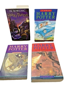 4 Harry Potter Paperback Books J.K. Rowling Books 1, 2, 3 & 4 - Picture 1 of 12