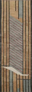 Modern Striped Kilim Reversible Runner Rug 3x10 Wool Hand-Woven Oriental Carpet - Picture 1 of 11