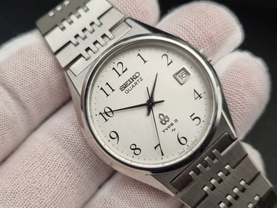 Seiko Type II Jan 1989 7122-8000 Vintage JDM Quartz Watch Rare White Dial - Image 1 of 4