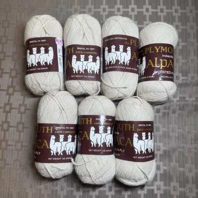Плимутская камвольная 4-слойная пряжа Indiecita 7 мотков 201 натуральный крем 100% перуанская - Изображение 1 из 4