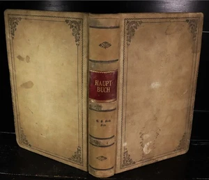 Antiguo libro mayor 1900-1913 antiguo libro de caja rareza de fuga #D - Imagen 1 de 10