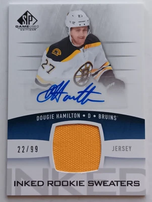 2013-14 SP Game Used Inked Rookie Sweaters Dougie Hamilton /99 Bruins Devils RC  - Image 1 of 2