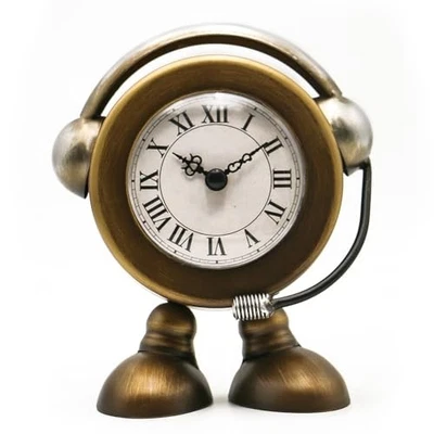  Reloj de Mesa Robot Vintage Sobre Soporte, Reloj Decorativo de Escritorio y Estante, Rústico  Foto 1 de 4