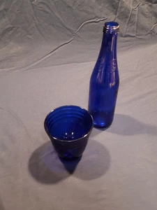Vintage Kobalt Flasche und Glas Set - Bild 1 von 12