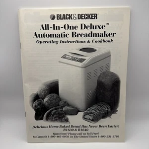 Panificadora automática Black & Decker todo en uno de lujo B1630 y B1640 manual - Imagen 1 de 9
